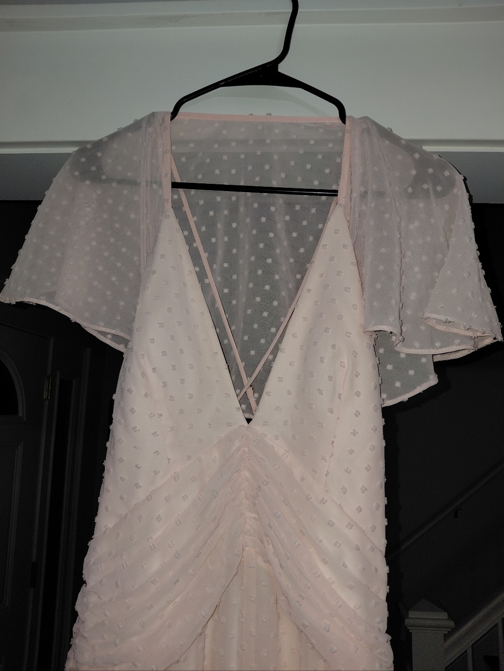Katie May Blush Pink Swiss Dot Open Back Maxi Dress - Picture 11 of 16